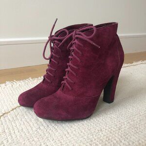 Seychelles Burgundy Suede Booties